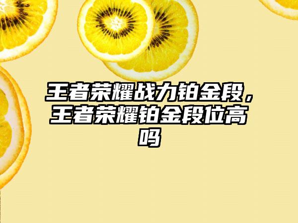 王者荣耀战力铂金段，王者荣耀铂金段位高吗