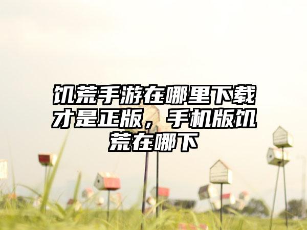 饥荒手游在哪里下载才是正版，手机版饥荒在哪下