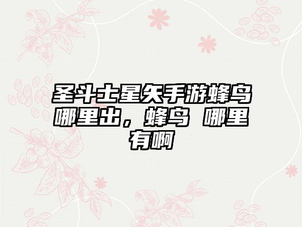 圣斗士星矢手游蜂鸟哪里出，蜂鸟 哪里有啊