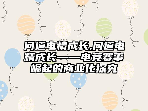 问道电精成长,问道电精成长——电竞赛事崛起的商业化探究
