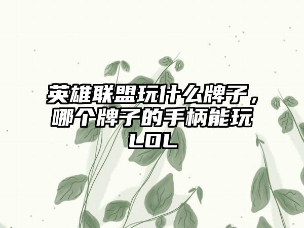 英雄联盟玩什么牌子，哪个牌子的手柄能玩LOL