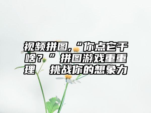 视频拼图,“你点它干啥？”拼图游戏重重理  挑战你的想象力