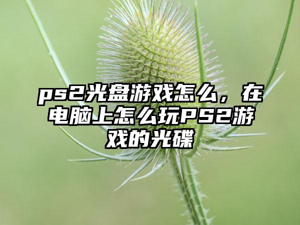 ps2光盘游戏怎么，在电脑上怎么玩PS2游戏的光碟