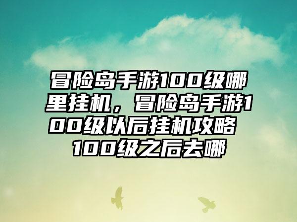 冒险岛手游100级哪里挂机，冒险岛手游100级以后挂机攻略 100级之后去哪