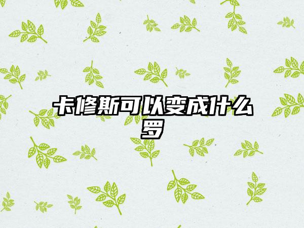 卡修斯可以变成什么罗