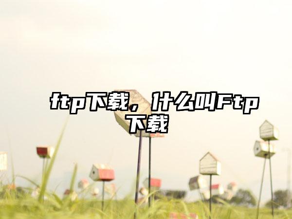 ftp下载，什么叫Ftp下载