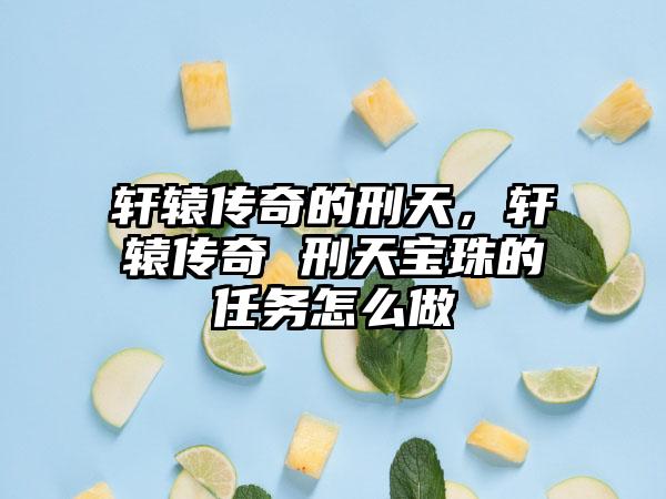 轩辕传奇的刑天，轩辕传奇 刑天宝珠的任务怎么做