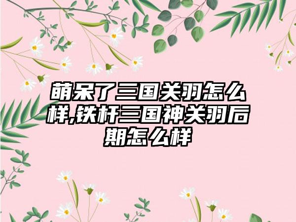 萌呆了三国关羽怎么样,铁杆三国神关羽后期怎么样