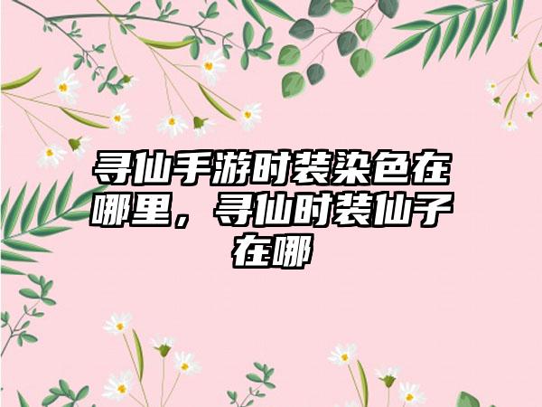 寻仙手游时装染色在哪里，寻仙时装仙子在哪