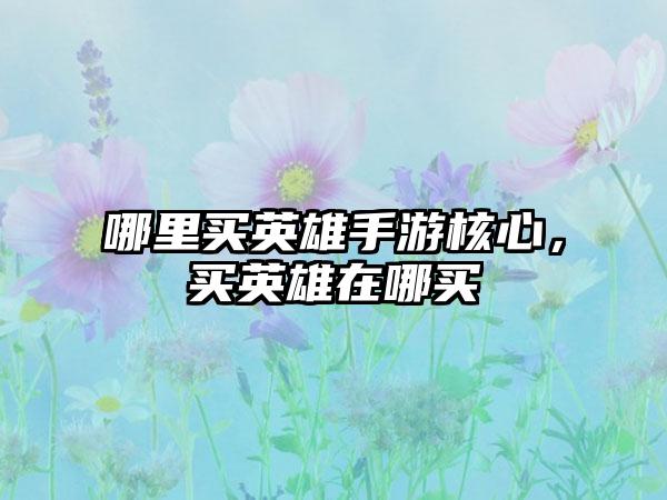 哪里买英雄手游核心，买英雄在哪买