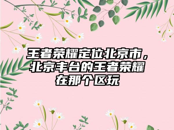 王者荣耀定位北京市，北京丰台的王者荣耀在那个区玩
