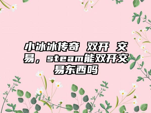 小冰冰传奇 双开 交易，steam能双开交易东西吗