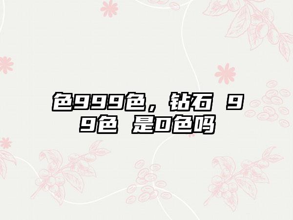 色999色，钻石 99色 是D色吗