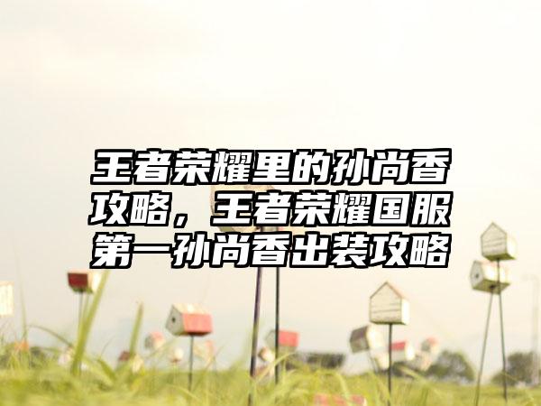 王者荣耀里的孙尚香攻略，王者荣耀国服第一孙尚香出装攻略