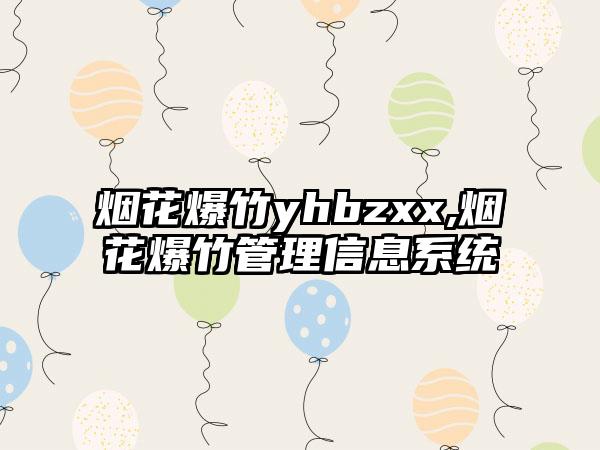 烟花爆竹yhbzxx,烟花爆竹管理信息系统