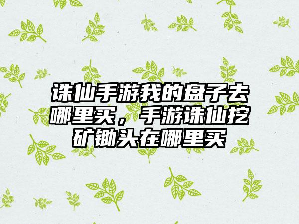 诛仙手游我的盘子去哪里买，手游诛仙挖矿锄头在哪里买