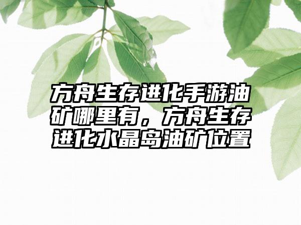 方舟生存进化手游油矿哪里有，方舟生存进化水晶岛油矿位置