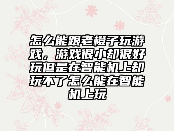 怎么能跟老橙子玩游戏，游戏很小却很好玩但是在智能机上却玩不了怎么能在智能机上玩