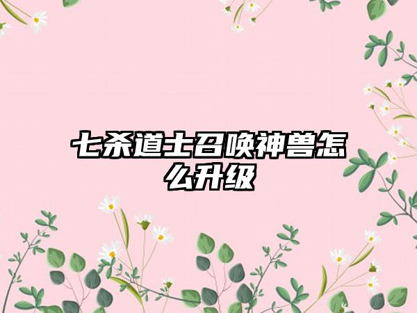 七杀道士召唤神兽怎么升级