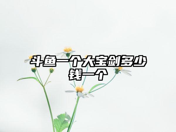 斗鱼一个大宝剑多少钱一个