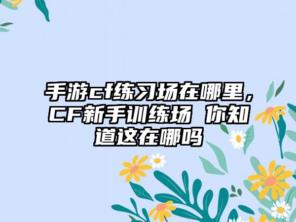 手游cf练习场在哪里，CF新手训练场 你知道这在哪吗