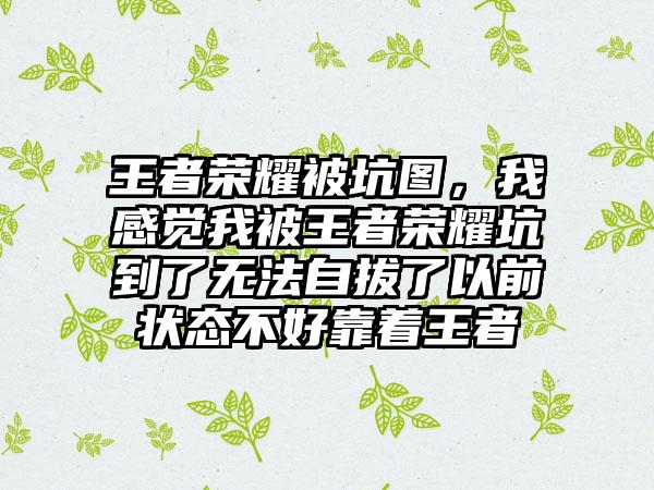 王者荣耀被坑图，我感觉我被王者荣耀坑到了无法自拔了以前状态不好靠着王者