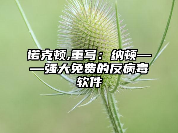 诺克顿,重写：纳顿——强大免费的反病毒软件