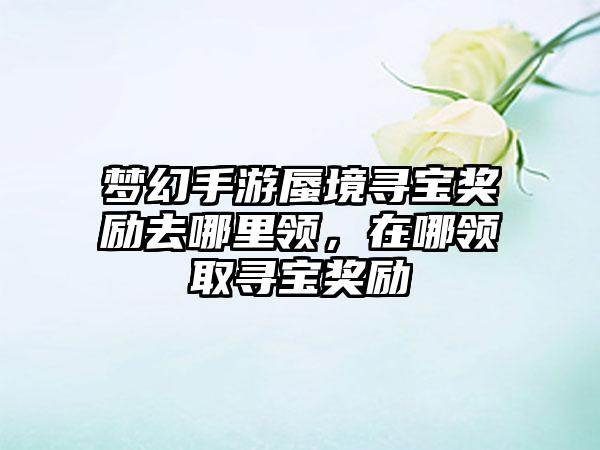 梦幻手游蜃境寻宝奖励去哪里领，在哪领取寻宝奖励