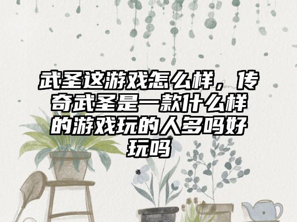 武圣这游戏怎么样，传奇武圣是一款什么样的游戏玩的人多吗好玩吗