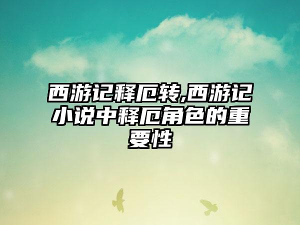 西游记释厄转,西游记小说中释厄角色的重要性