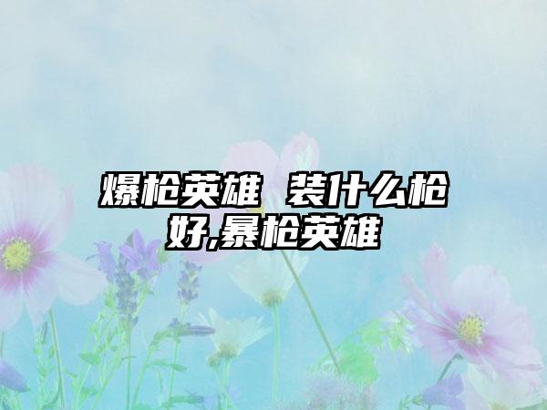爆枪英雄 装什么枪好,暴枪英雄