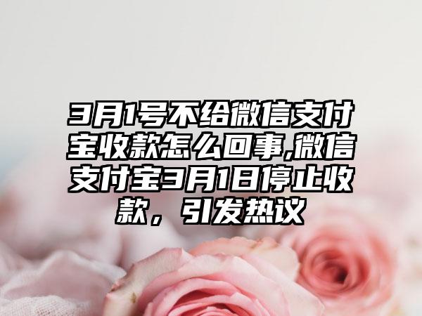 3月1号不给微信支付宝收款怎么回事,微信支付宝3月1日停止收款，引发热议