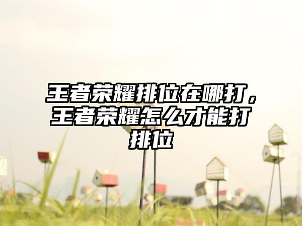 王者荣耀排位在哪打，王者荣耀怎么才能打排位