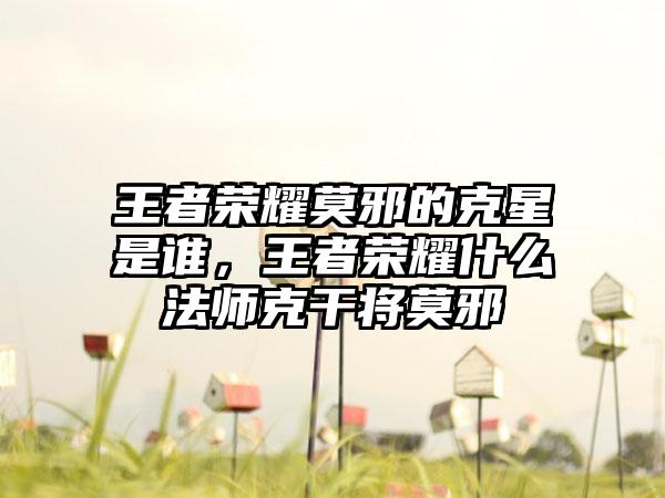 王者荣耀莫邪的克星是谁，王者荣耀什么法师克干将莫邪