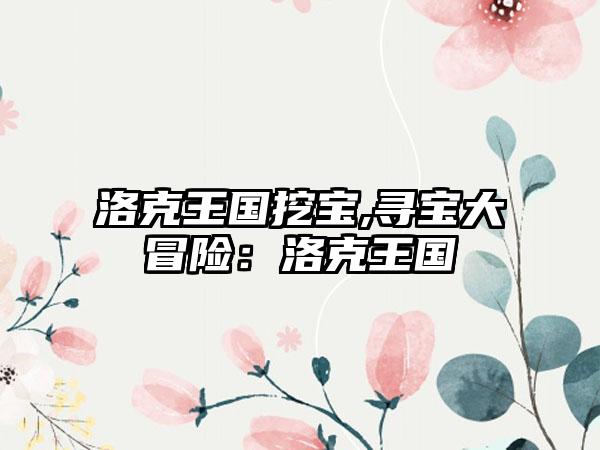 洛克王国挖宝,寻宝大冒险：洛克王国