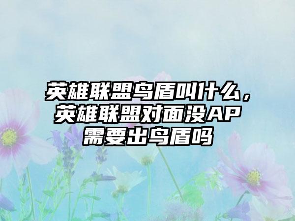 英雄联盟鸟盾叫什么，英雄联盟对面没AP需要出鸟盾吗