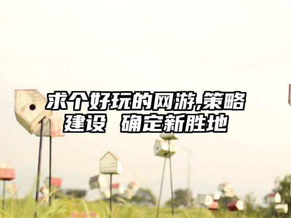 求个好玩的网游,策略建设 确定新胜地