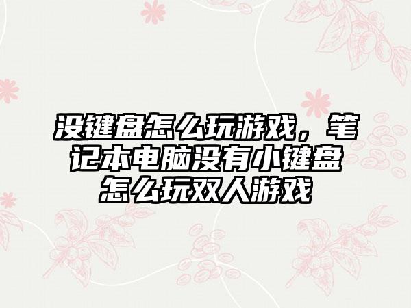 没键盘怎么玩游戏，笔记本电脑没有小键盘怎么玩双人游戏