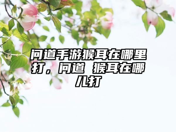 问道手游猴耳在哪里打，问道 猴耳在哪儿打