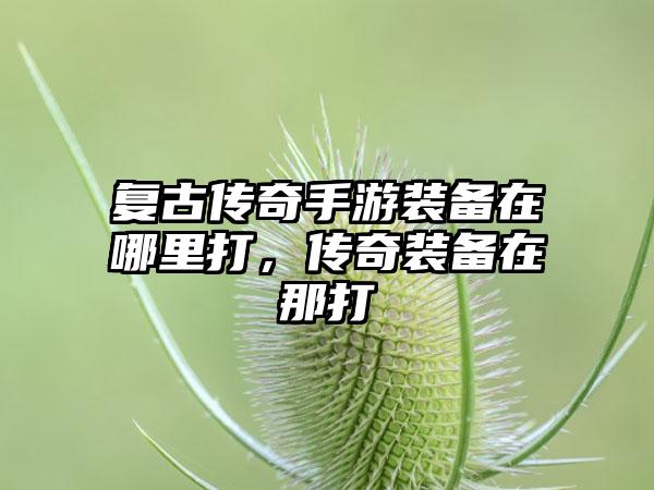 复古传奇手游装备在哪里打，传奇装备在那打