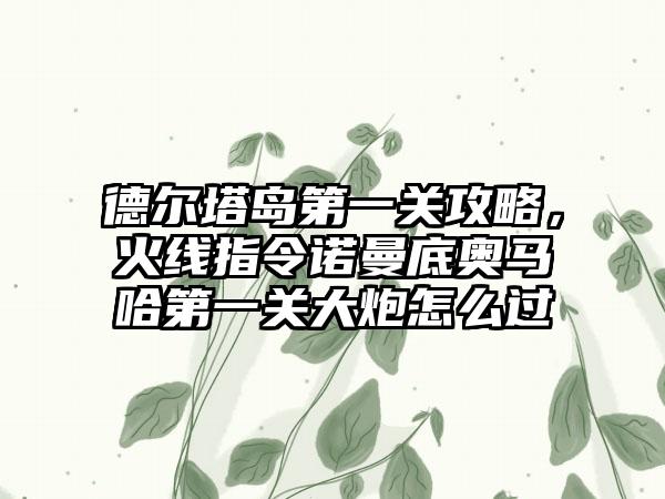 德尔塔岛第一关攻略，火线指令诺曼底奥马哈第一关大炮怎么过