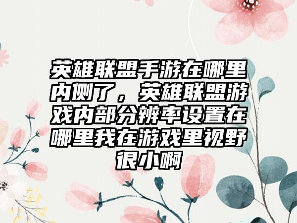 英雄联盟手游在哪里内侧了，英雄联盟游戏内部分辨率设置在哪里我在游戏里视野很小啊