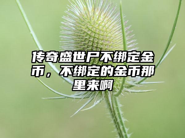 传奇盛世尸不绑定金币，不绑定的金币那里来啊
