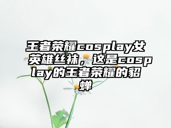 王者荣耀cosplay女英雄丝袜，这是cosplay的王者荣耀的貂蝉