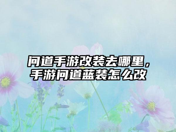 问道手游改装去哪里，手游问道蓝装怎么改