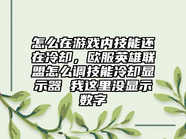 怎么在游戏内技能还在冷却，欧服英雄联盟怎么调技能冷却显示器 我这里没显示数字