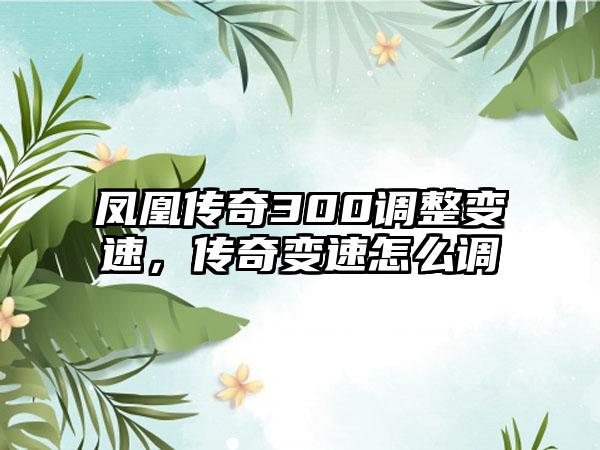 凤凰传奇300调整变速,传奇变速怎么调