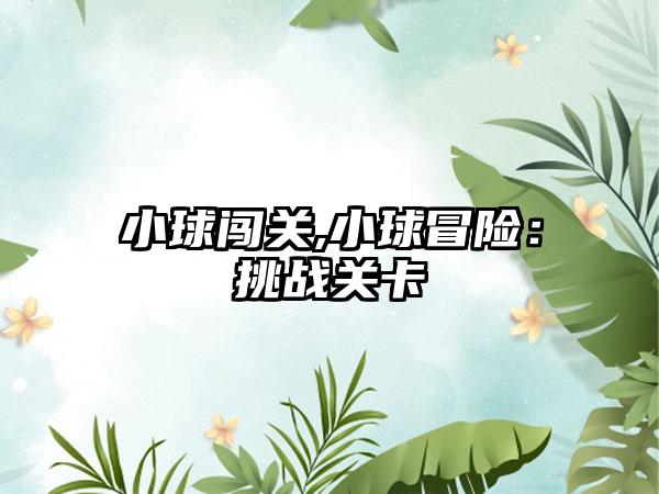 小球闯关,小球冒险：挑战关卡