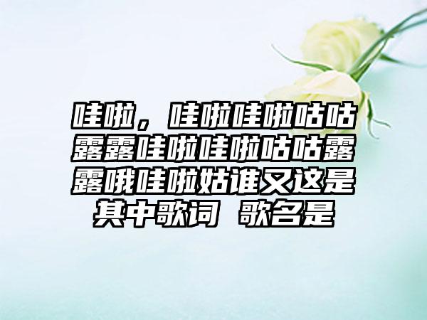 哇啦，哇啦哇啦咕咕露露哇啦哇啦咕咕露露哦哇啦姑谁又这是其中歌词 歌名是