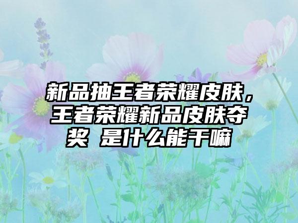 新品抽王者荣耀皮肤，王者荣耀新品皮肤夺奖劵是什么能干嘛